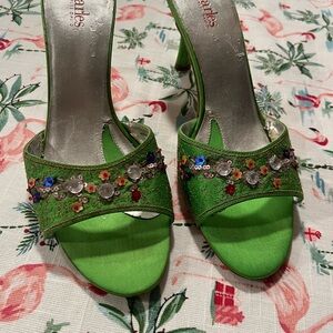 Charlies Vibrant Green Embellished Heels